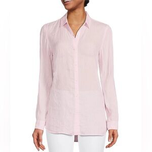 J. McLaughlin Light Pink Linen Button Down
